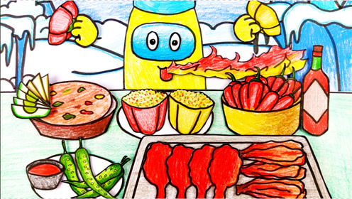 手绘定格动画:太空人吃辣度值爆表的辣椒大餐,吃到最后辣到喷火