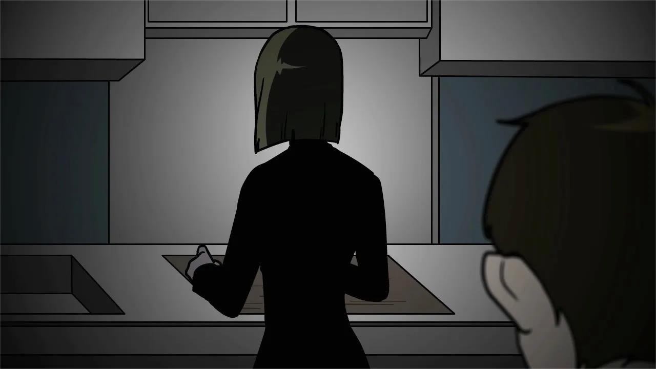 恐怖动画:厨房里的那个陌生人在砍什么?