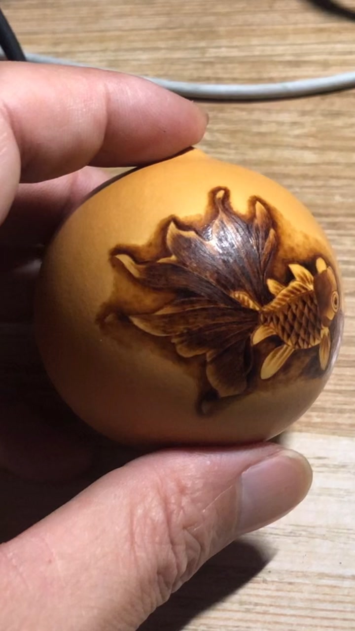 葫芦烙画——金鱼