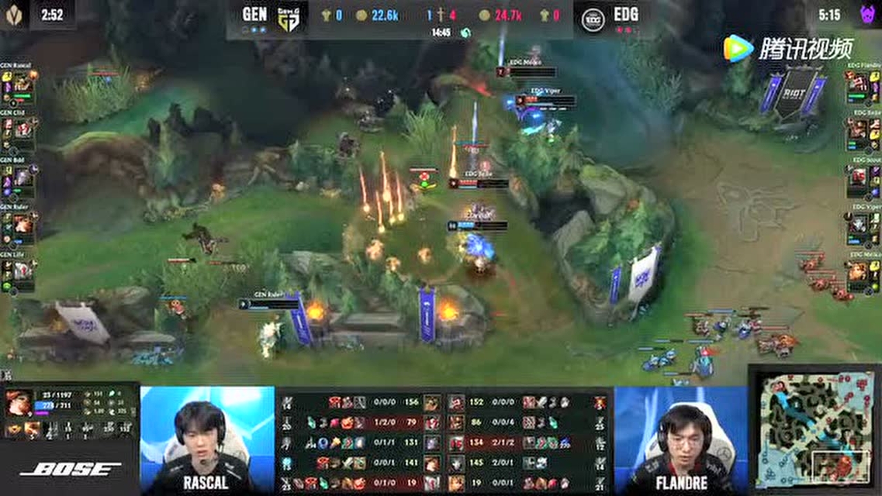 Viper狂风之力收掉残血洛 EDG1换3拿下下路一塔