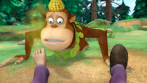 光头强的脚到底有多臭,吉吉瞬间被熏晕了,太有趣了!