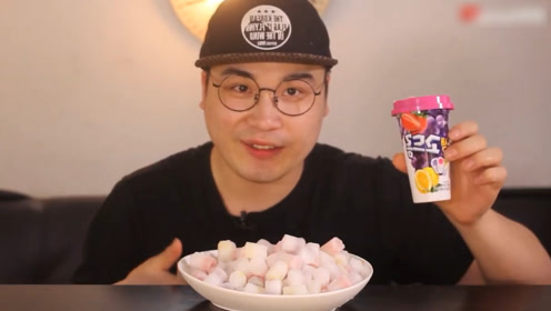 韩国吃播大胃小哥donkey弟弟吃冰块,吃完估计牙齿会松动