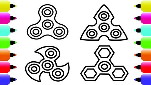 给宝宝画画四个指尖陀螺,宝宝简笔画涂颜色