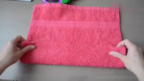 教你用毛巾折叠出漂亮的小猪布偶,挺好看的!