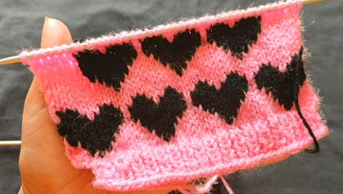 心形图案教程,平针织法简单易学