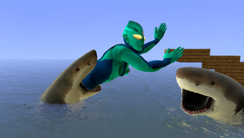 迪迦奥特曼在海里玩,遇到了鲨鱼怎么办啊?