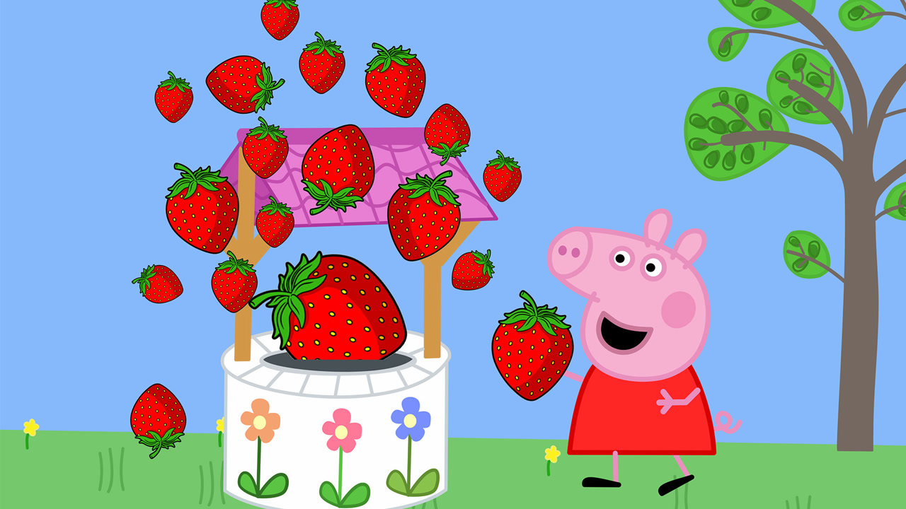 小猪佩奇和巨型草莓 剪纸定格动画 简笔画