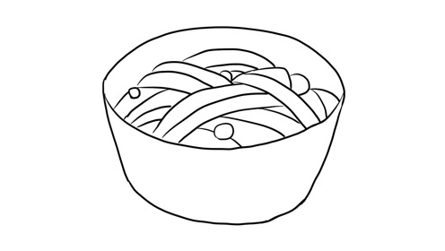 一碗面条儿童亲子简笔画 宝宝轻松学画画