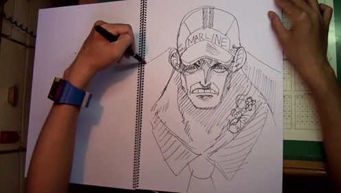 3分钟手绘海贼王,赤犬