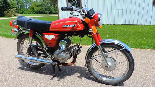 启动一台suzuki1976年生产的a100摩托车,白金点火,车况杠杠的