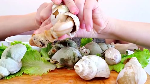 越南妹子吃螺,这么大一只,看着让人眼馋