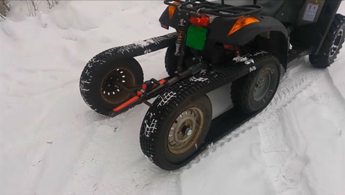 国外小哥自制的雪地履带车,功能强大到不敢相信!