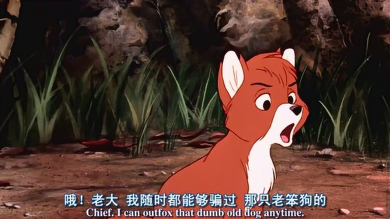 狐狸与猎狗:小猎狗与小狐狸道别,留下小狐狸一个人