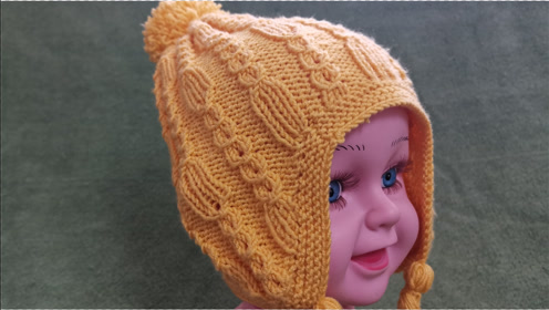 展示一顶铜钱花宝宝护耳帽(上)