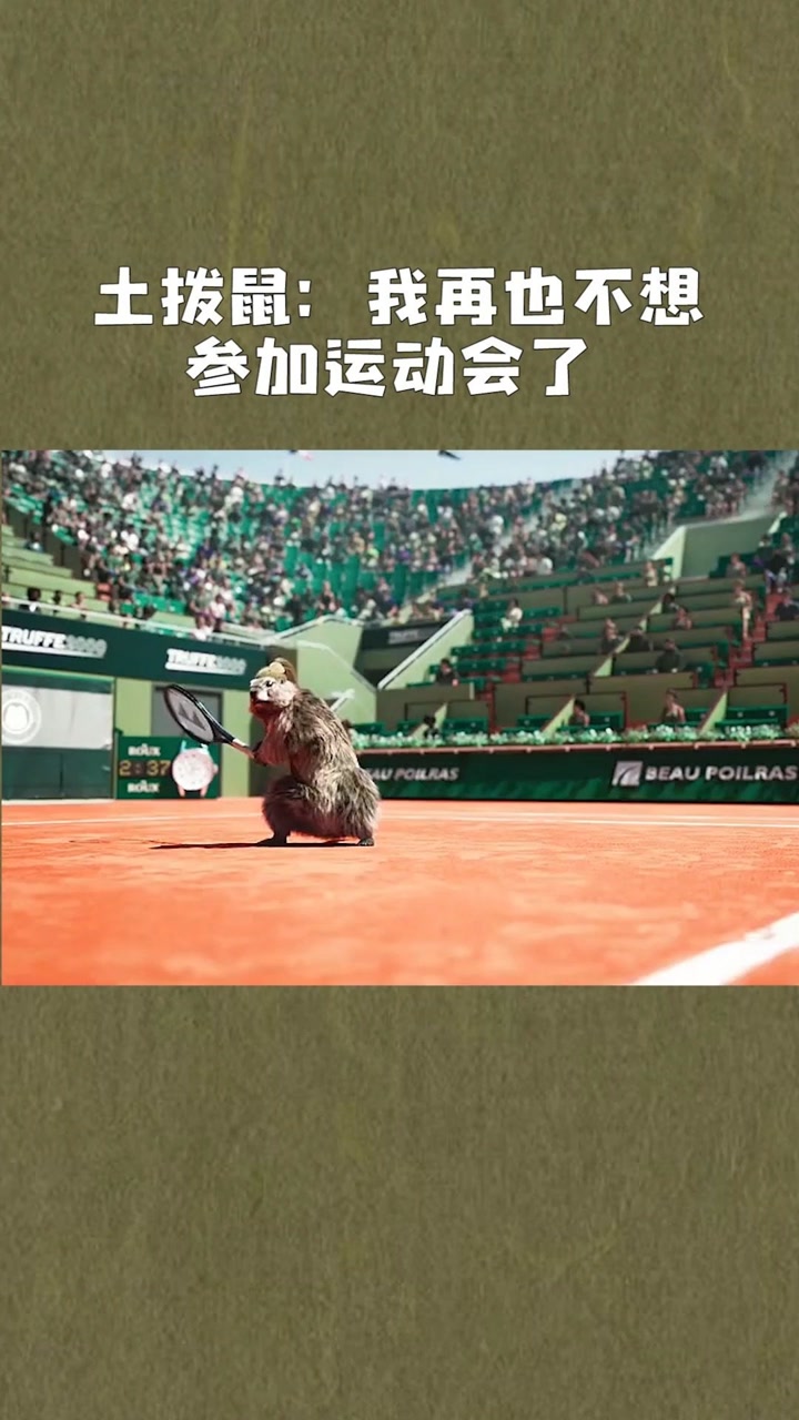 土拨鼠:我再也不想参加运动会了#搞笑#可爱