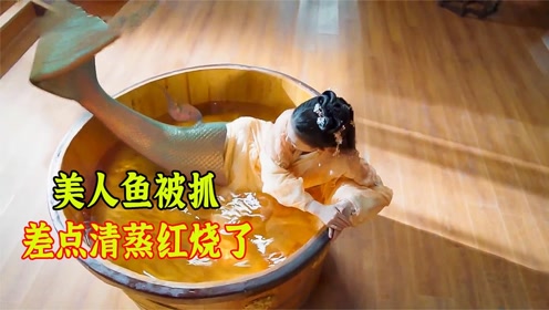 美人鱼误入渔网被捕,差点被红烧之时,竟现出了真身