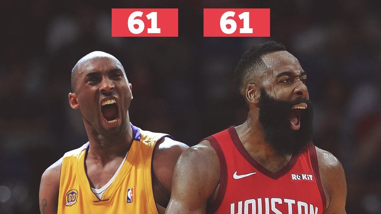 攻克篮球圣地 哈登vs科比狂砍61分全方位对比