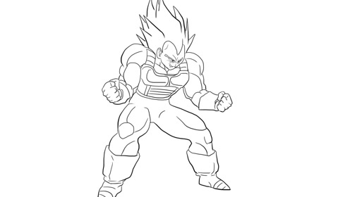 七龙珠之贝吉塔儿童动漫简笔画