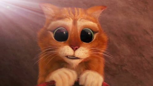 迪士尼动画:怪物史莱克的朋友穿靴子的猫大眼睛萌萌哒