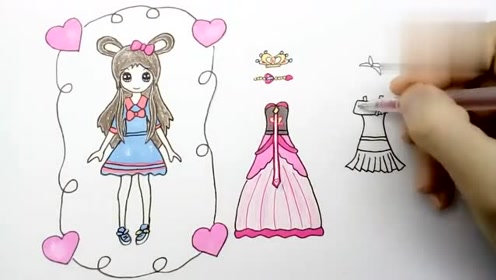 创意简笔画换装秀,给罗丽公主画美丽的衣服简笔画,女生都喜欢