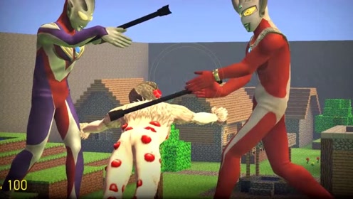 gmod:怪兽实在太惨了屁股都被奥特曼打肿了