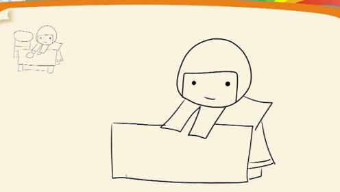 如何画擦桌子的小女孩?