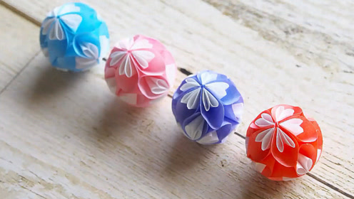 diy纸球教程,迷你花球的制作方法,包教包会