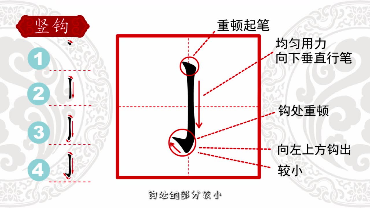 17,思疏学堂硬笔书法基本笔画之竖钩