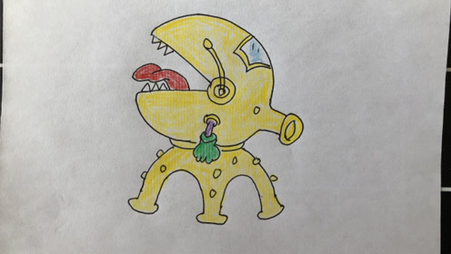 简笔画教程,画一个大嘴机器人,好看简单,小朋友们一起来画吧!