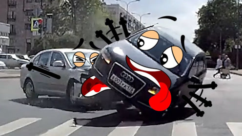 搞笑涂鸦表情:有趣的车祸现场,有趣的涂鸦汽车相撞场面!