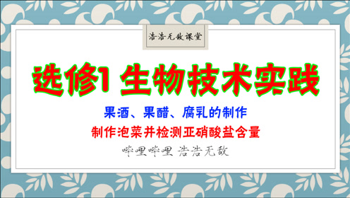 高中生物选修一 生物技术实践