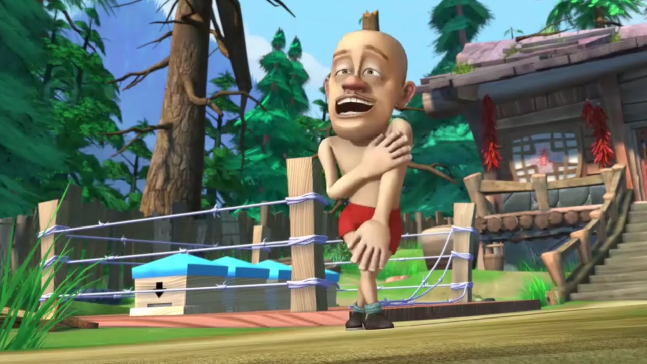 有趣倒放:娇羞的光头强,自投罗网式被蜜蜂蛰,哈哈哈哈