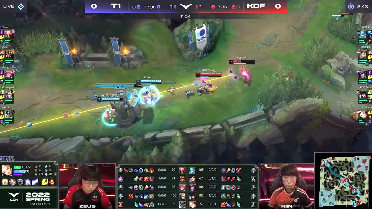 【回放】2022LCK春季赛W1D1 T1 vs KDF 第一局