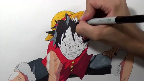 手绘出路飞二档效果,惊叹绘画大师的绘画技巧