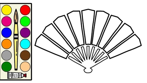 趣味简笔画:画彩色的扇子