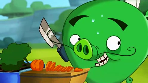 愤怒的小鸟:绿猪头厨师用美食引开小鸟们,借此机会开始偷蛋!