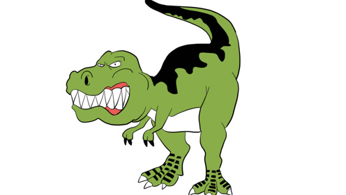 恐龙世界之凶恶的霸王龙儿童卡通简笔画