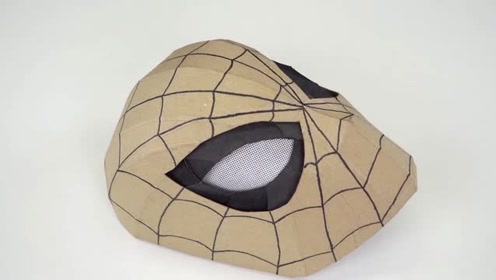 用纸板制作眼睛会动的蜘蛛侠面具,动手能力满分!