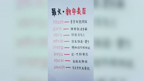 数字表白 腾讯视频