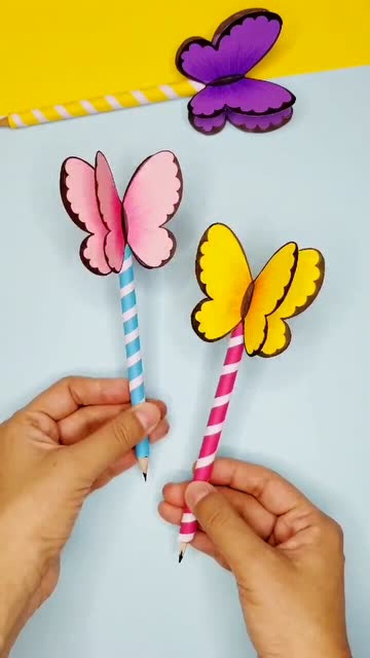 自制花蝴蝶笔套,简单又漂亮