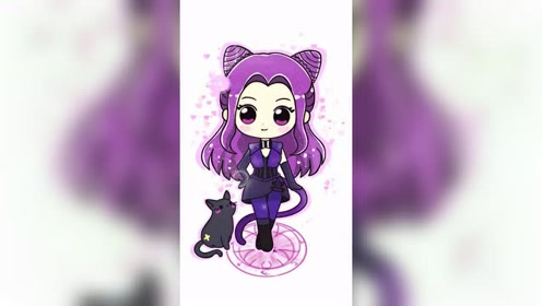斗罗大陆朱竹清 q版幽冥猫女 画画教程 超萌卡通简笔画