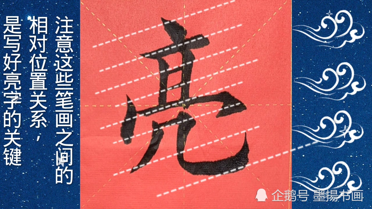 注意这些结构线,一分钟带你学会漂亮的亮字!