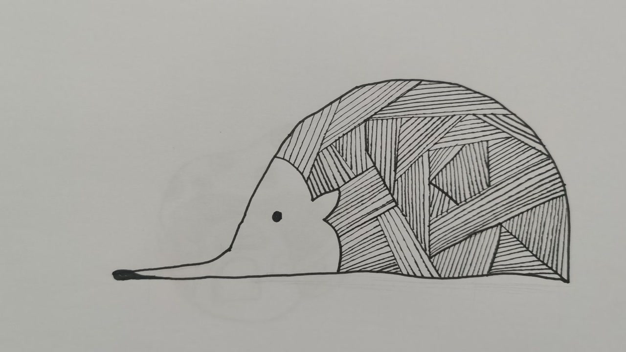 适合8岁孩子绘画的刺猬的线描绘画教程,每天坚持画一张的秘密