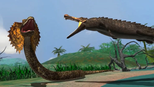 侏罗纪巨兽,鳄鱼之王恐鳄,对战泰坦蟒