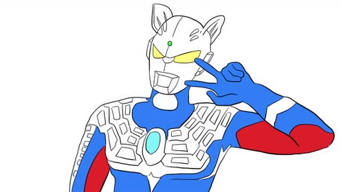 泰罗奥特曼v手势姿势儿童卡通简笔画