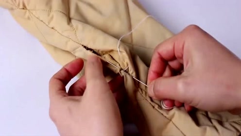 厚衣服脱线开口,教你隐形无痕缝法,简单又实用哦!