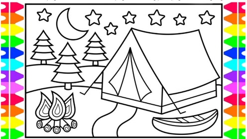 趣味简笔画:画漂亮帐篷