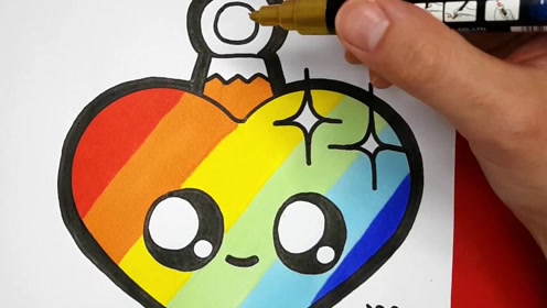 趣味简笔画:画彩虹心宝宝