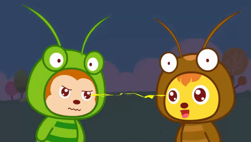 《猫小帅儿歌蝈蝈和蛐蛐》两只小虫子吹牛皮,突然被大公鸡吃掉啦