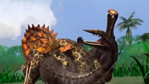 恐龙战争:史前鳄鱼vs泰坦巨蟒,结果出人意料